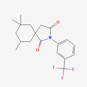 molecular formula C19H22F3NO2 B2868890 7,7,9-Trimethyl-2-[3-(trifluoromethyl)phenyl]-2-azaspiro[4.5]decane-1,3-dione CAS No. 286009-84-5