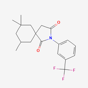 molecular formula C19H22F3NO2 B2868890 7,7,9-三甲基-2-[3-(三氟甲基)苯基]-2-氮杂螺[4.5]癸烷-1,3-二酮 CAS No. 286009-84-5