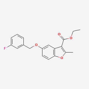 molecular formula C19H17FO4 B2868891 Ethyl 5-[(3-fluorobenzyl)oxy]-2-methyl-1-benzofuran-3-carboxylate CAS No. 315237-25-3