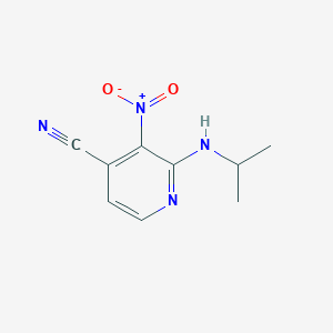 molecular formula C9H10N4O2 B2868893 3-硝基-2-(丙-2-基氨基)吡啶-4-甲腈 CAS No. 1549459-53-1