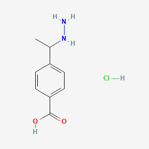 molecular formula C9H13ClN2O2 B2868895 4-(1-Hydrazinylethyl)benzoic acid;hydrochloride CAS No. 2253630-33-8