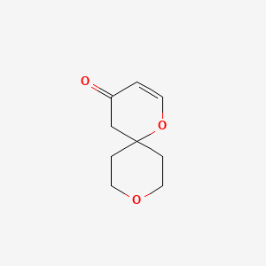 molecular formula C9H12O3 B2868897 1,9-二氧杂螺[5.5]十一烯-2-烯-4-酮 CAS No. 1342496-28-9