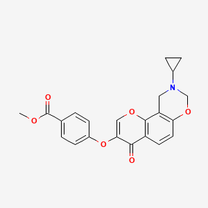 molecular formula C22H19NO6 B2868902 Methyl 4-((9-cyclopropyl-4-oxo-4,8,9,10-tetrahydrochromeno[8,7-e][1,3]oxazin-3-yl)oxy)benzoate CAS No. 951975-43-2