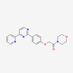molecular formula C21H20N4O3 B2868905 1-吗啉-2-{4-[4-(2-吡啶基)-2-嘧啶基]苯氧基}-1-乙酮 CAS No. 477870-55-6