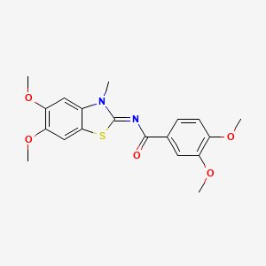 molecular formula C19H20N2O5S B2868907 N-(5,6-dimethoxy-3-methyl-1,3-benzothiazol-2-ylidene)-3,4-dimethoxybenzamide CAS No. 895456-84-5