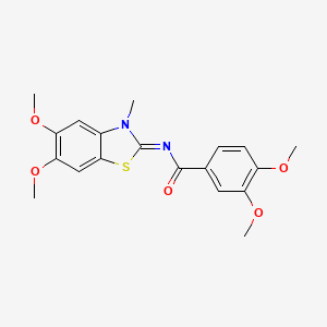 molecular formula C19H20N2O5S B2868907 N-(5,6-二甲氧基-3-甲基-1,3-苯并噻唑-2-亚基lidene)-3,4-二甲氧基苯甲酰胺 CAS No. 895456-84-5