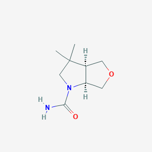 molecular formula C9H16N2O2 B2868912 (3Ar,6aS)-3,3-dimethyl-3a,4,6,6a-tetrahydro-2H-furo[3,4-b]pyrrole-1-carboxamide CAS No. 2408937-17-5