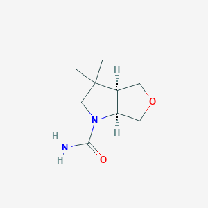 molecular formula C9H16N2O2 B2868912 (3Ar,6aS)-3,3-二甲基-3a,4,6,6a-四氢-2H-呋喃[3,4-b]吡咯-1-甲酰胺 CAS No. 2408937-17-5