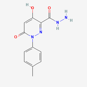 molecular formula C12H12N4O3 B2868916 4-羟基-1-(4-甲苯基)-6-氧代-1,6-二氢吡哒嗪-3-甲酰肼 CAS No. 1481223-59-9