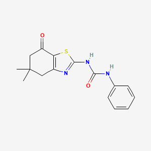 molecular formula C16H17N3O2S B2868918 1-(5,5-Dimethyl-7-oxo-4,5,6,7-tetrahydrobenzo[d]thiazol-2-yl)-3-phenylurea CAS No. 58248-48-9