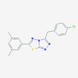 molecular formula C18H15ClN4S B286892 3-(4-Chlorobenzyl)-6-(3,5-dimethylphenyl)[1,2,4]triazolo[3,4-b][1,3,4]thiadiazole 