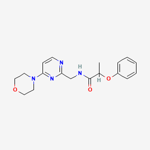 molecular formula C18H22N4O3 B2868922 N-((4-morpholinopyrimidin-2-yl)methyl)-2-phenoxypropanamide CAS No. 1795085-33-4