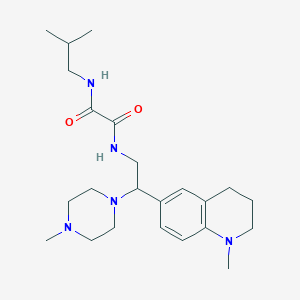 molecular formula C23H37N5O2 B2868924 N1-isobutyl-N2-(2-(1-methyl-1,2,3,4-tetrahydroquinolin-6-yl)-2-(4-methylpiperazin-1-yl)ethyl)oxalamide CAS No. 922121-24-2