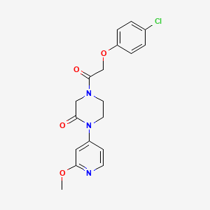 molecular formula C18H18ClN3O4 B2868925 4-[2-(4-Chlorophenoxy)acetyl]-1-(2-methoxypyridin-4-yl)piperazin-2-one CAS No. 2380174-81-0