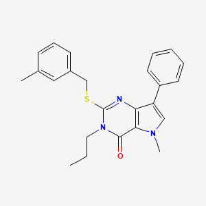 molecular formula C24H25N3OS B2868929 5-甲基-2-((3-甲基苄基)硫代)-7-苯基-3-丙基-3H-吡咯并[3,2-d]嘧啶-4(5H)-酮 CAS No. 1115458-52-0