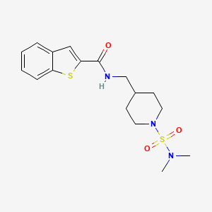 molecular formula C17H23N3O3S2 B2868930 N-((1-(N,N-dimethylsulfamoyl)piperidin-4-yl)methyl)benzo[b]thiophene-2-carboxamide CAS No. 2034294-04-5