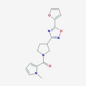 (3-(5-(furan-2-yl)-1,2,4-oxadiazol-3-yl)pyrrolidin-1-yl)(1-methyl-1H-pyrrol-2-yl)methanone