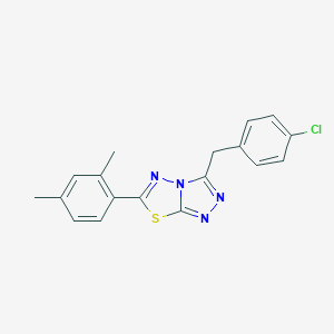 molecular formula C18H15ClN4S B286894 3-(4-Chlorobenzyl)-6-(2,4-dimethylphenyl)[1,2,4]triazolo[3,4-b][1,3,4]thiadiazole 
