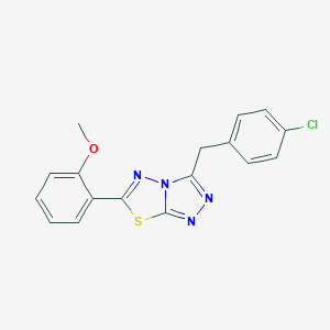 molecular formula C17H13ClN4OS B286895 2-[3-(4-Chlorobenzyl)[1,2,4]triazolo[3,4-b][1,3,4]thiadiazol-6-yl]phenyl methyl ether 