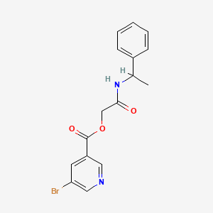 molecular formula C16H15BrN2O3 B2868950 2-Oxo-2-[(1-phenylethyl)amino]ethyl 5-bromopyridine-3-carboxylate CAS No. 478941-55-8