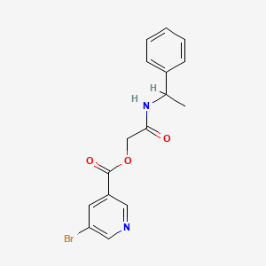 molecular formula C16H15BrN2O3 B2868950 2-氧代-2-[(1-苯乙基)氨基]乙基5-溴吡啶-3-甲酸酯 CAS No. 478941-55-8