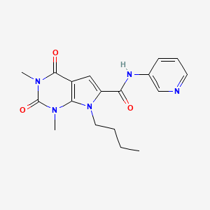 molecular formula C18H21N5O3 B2868952 7-丁基-1,3-二甲基-2,4-二氧代-N-(吡啶-3-基)-2,3,4,7-四氢-1H-吡咯并[2,3-d]嘧啶-6-甲酰胺 CAS No. 1040656-49-2