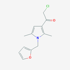 molecular formula C13H14ClNO2 B2868956 2-Chloro-1-[1-(2-furanylmethyl)-2,5-dimethyl-3-pyrrolyl]ethanone CAS No. 379244-16-3