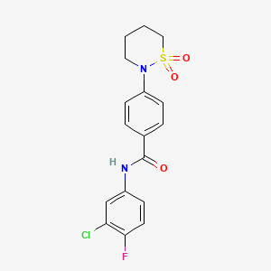 N-(3-chloro-4-fluorophenyl)-4-(1,1-dioxo-1lambda6,2-thiazinan-2-yl)benzamide