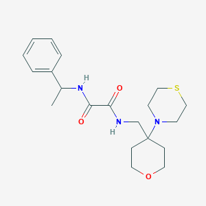 N'-(1-phenylethyl)-N-{[4-(thiomorpholin-4-yl)oxan-4-yl]methyl}ethanediamide