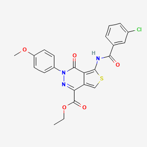 molecular formula C23H18ClN3O5S B2868976 Ethyl 5-(3-chlorobenzamido)-3-(4-methoxyphenyl)-4-oxo-3,4-dihydrothieno[3,4-d]pyridazine-1-carboxylate CAS No. 851951-98-9