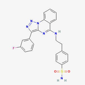molecular formula C23H19FN6O2S B2868978 4-(2-{[3-(3-Fluorophenyl)-[1,2,3]triazolo[1,5-a]quinazolin-5-yl]amino}ethyl)benzene-1-sulfonamide CAS No. 866847-14-5