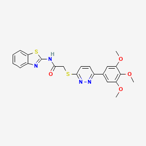 molecular formula C22H20N4O4S2 B2868989 N-(benzo[d]thiazol-2-yl)-2-((6-(3,4,5-trimethoxyphenyl)pyridazin-3-yl)thio)acetamide CAS No. 900009-02-1