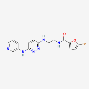 molecular formula C16H15BrN6O2 B2868990 5-溴-N-(2-((6-(吡啶-3-基氨基)哒嗪-3-基)氨基)乙基)呋喃-2-甲酰胺 CAS No. 1021059-63-1