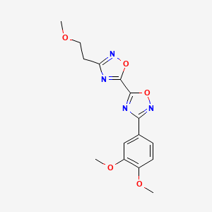 molecular formula C15H16N4O5 B2868991 3-(3,4-Dimethoxyphenyl)-3'-(2-methoxyethyl)-5,5'-bi-1,2,4-oxadiazole CAS No. 1775330-85-2
