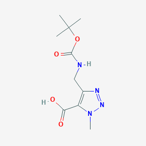 molecular formula C10H16N4O4 B2868993 4-({[(tert-butoxy)carbonyl]amino}methyl)-1-methyl-1H-1,2,3-triazole-5-carboxylic acid CAS No. 2167676-04-0