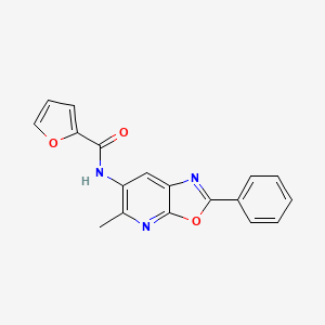molecular formula C18H13N3O3 B2868995 N-(5-methyl-2-phenyloxazolo[5,4-b]pyridin-6-yl)furan-2-carboxamide CAS No. 2034317-11-6