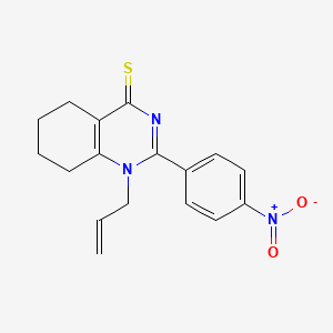 molecular formula C17H17N3O2S B2869004 1-allyl-2-(4-nitrophenyl)-5,6,7,8-tetrahydroquinazoline-4(1H)-thione CAS No. 616214-31-4