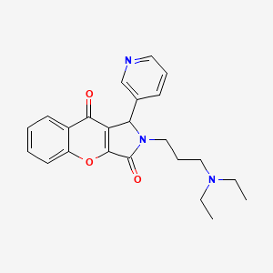 molecular formula C23H25N3O3 B2869021 2-(3-(二乙氨基)丙基)-1-(吡啶-3-基)-1,2-二氢色烯并[2,3-c]吡咯-3,9-二酮 CAS No. 631867-06-6