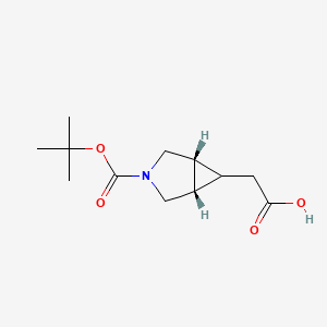 molecular formula C12H19NO4 B2869022 2-((1R,5S,6s)-3-(tert-butoxycarbonyl)-3-azabicyclo[3.1.0]hexan-6-yl)acetic acid CAS No. 1250994-19-4