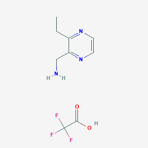 molecular formula C9H12F3N3O2 B2869023 (3-乙基吡嗪-2-基)甲胺；2,2,2-三氟乙酸 CAS No. 2470435-50-6