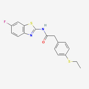 molecular formula C17H15FN2OS2 B2869026 2-(4-(ethylthio)phenyl)-N-(6-fluorobenzo[d]thiazol-2-yl)acetamide CAS No. 942007-93-4