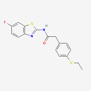 molecular formula C17H15FN2OS2 B2869026 2-(4-(乙硫基)苯基)-N-(6-氟苯并[d]噻唑-2-基)乙酰胺 CAS No. 942007-93-4