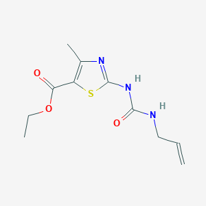 molecular formula C11H15N3O3S B2869027 2-(3-烯丙基脲基)-4-甲基噻唑-5-羧酸乙酯 CAS No. 1207025-46-4