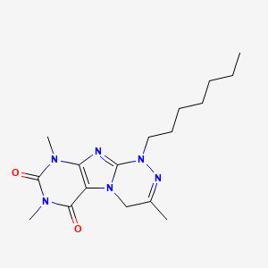 molecular formula C17H26N6O2 B2869029 1-庚基-3,7,9-三甲基-5,7,9-三氢-4H-1,2,4-三嗪并[4,3-h]嘌呤-6,8-二酮 CAS No. 898440-12-5