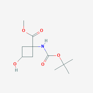 molecular formula C11H19NO5 B2869031 Methyl 1-{[(tert-butoxy)carbonyl]amino}-3-hydroxycyclobutane-1-carboxylate CAS No. 191110-53-9