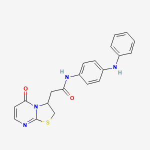 2-(5-oxo-3,5-dihydro-2H-thiazolo[3,2-a]pyrimidin-3-yl)-N-(4-(phenylamino)phenyl)acetamide
