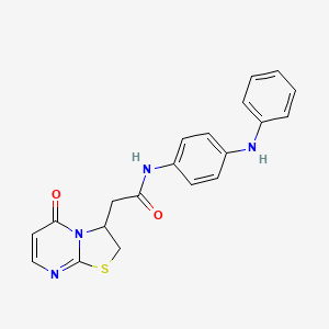 molecular formula C20H18N4O2S B2869032 2-(5-氧代-3,5-二氢-2H-噻唑并[3,2-a]嘧啶-3-基)-N-(4-(苯基氨基)苯基)乙酰胺 CAS No. 946211-64-9