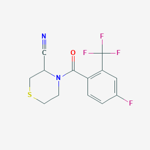 molecular formula C13H10F4N2OS B2869034 4-[4-Fluoro-2-(trifluoromethyl)benzoyl]thiomorpholine-3-carbonitrile CAS No. 1825501-87-8