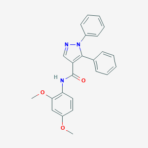 molecular formula C24H21N3O3 B286904 N-(2,4-dimethoxyphenyl)-1,5-diphenyl-1H-pyrazole-4-carboxamide 
