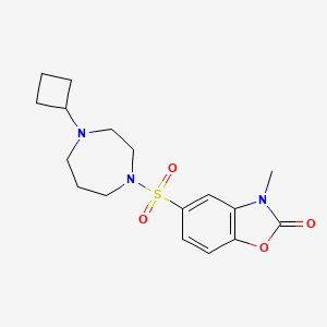 molecular formula C17H23N3O4S B2869044 5-((4-cyclobutyl-1,4-diazepan-1-yl)sulfonyl)-3-methylbenzo[d]oxazol-2(3H)-one CAS No. 2192746-16-8